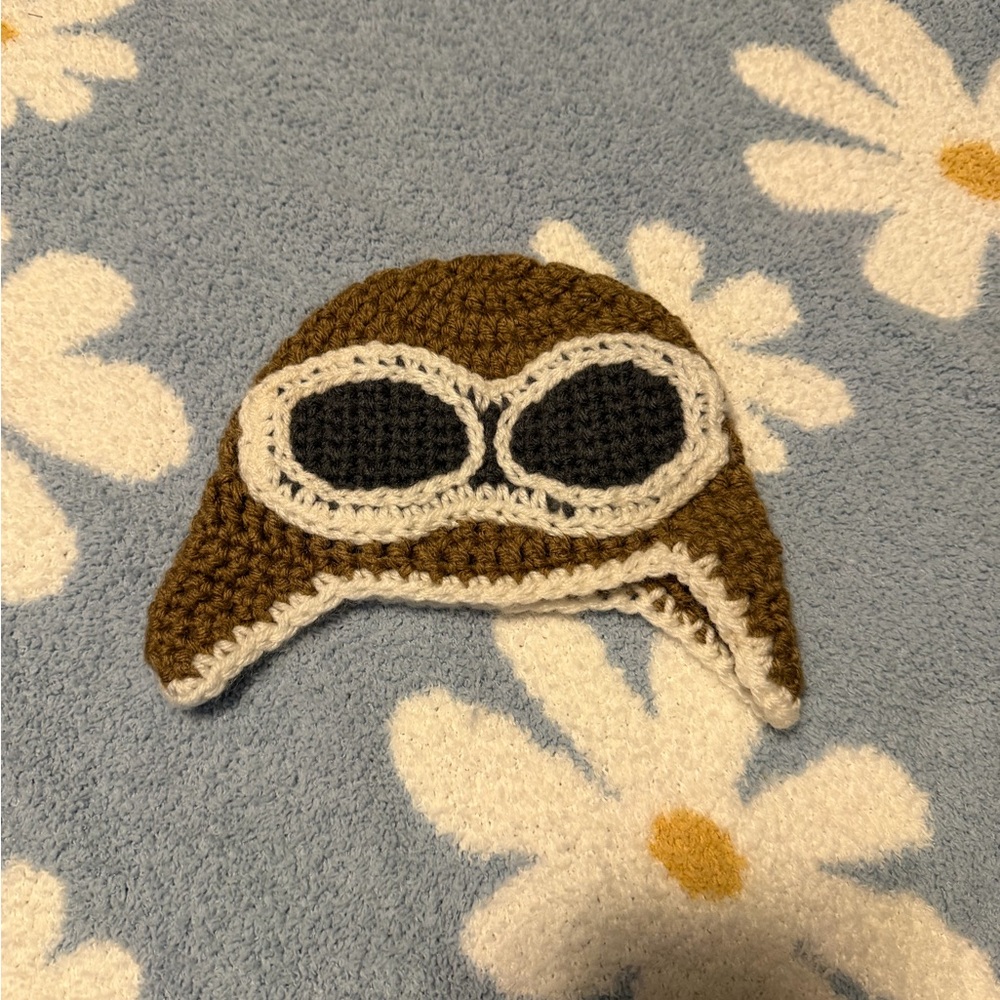 Brown Aviator Knit Hat for Babies